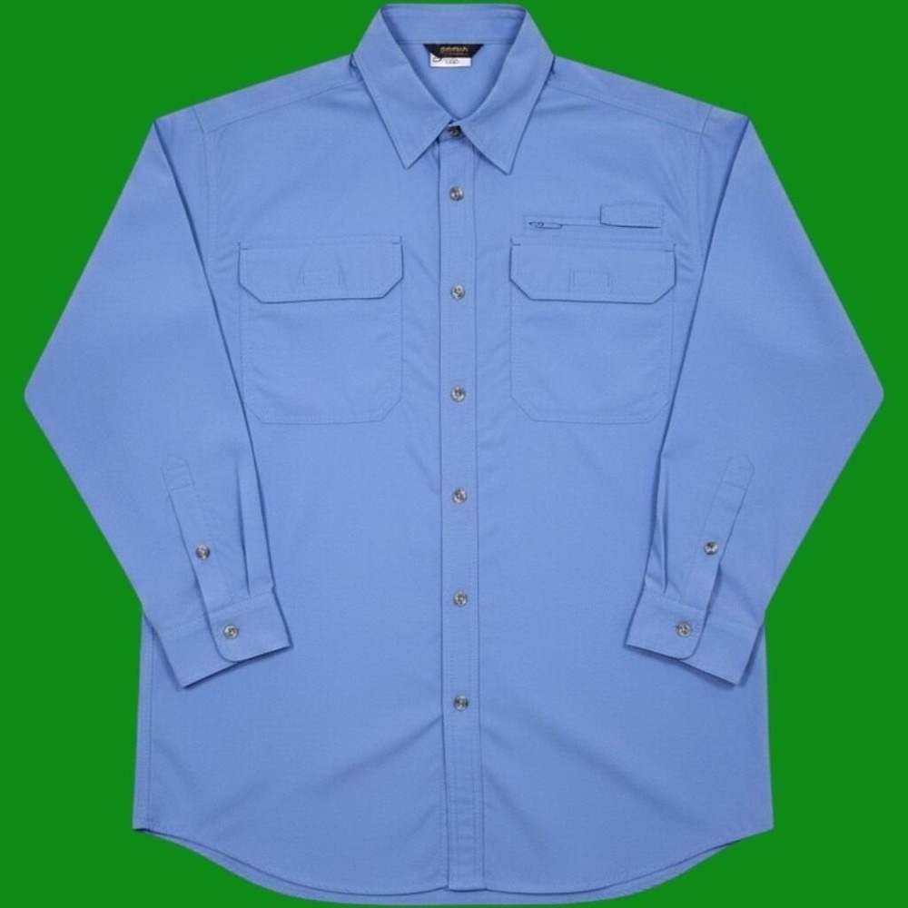 REI Shirt Women's L Blue Long Sleeve Vented Hiking Fishing